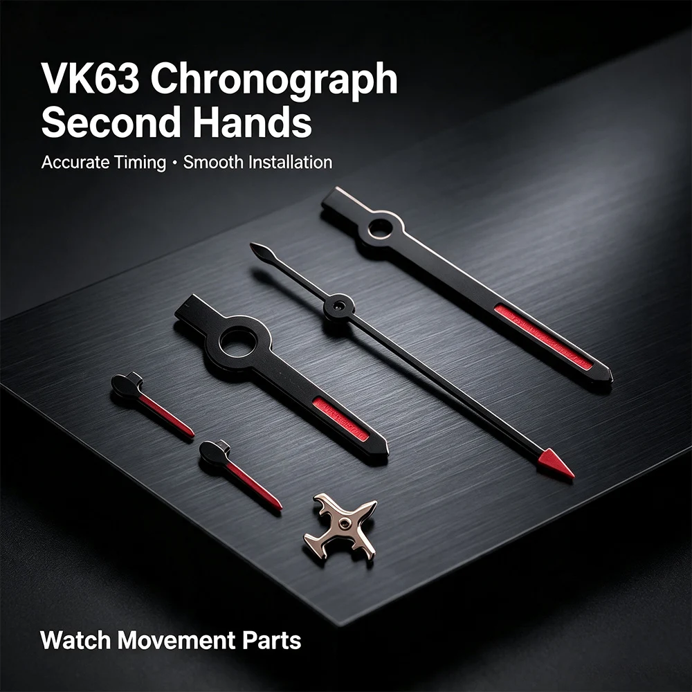 Color Watch Hands VK63 Luminous Chronograph Airplane Second Hand Fit VK63 hands Movement Wristwatch Repair Replacement Parts