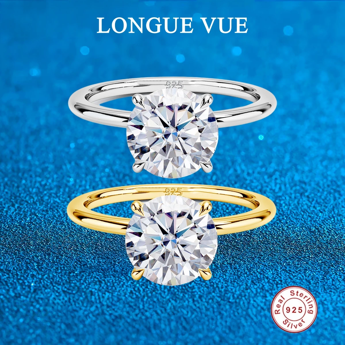 

Классические кольца из мосината с 4 когтями для женщин, серебро 925 пробы, минималистичные свадебные обручальные кольца, женские ювелирные изделия Eternity, оптовая продажа