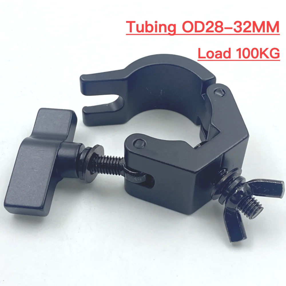Tubing OD28-32mm Aluminum Clamp T-Nut Quick Release Lock 30mm O Hook Clamp With Wing-nut For Stage Light Truss / Pipe Mount Rigs