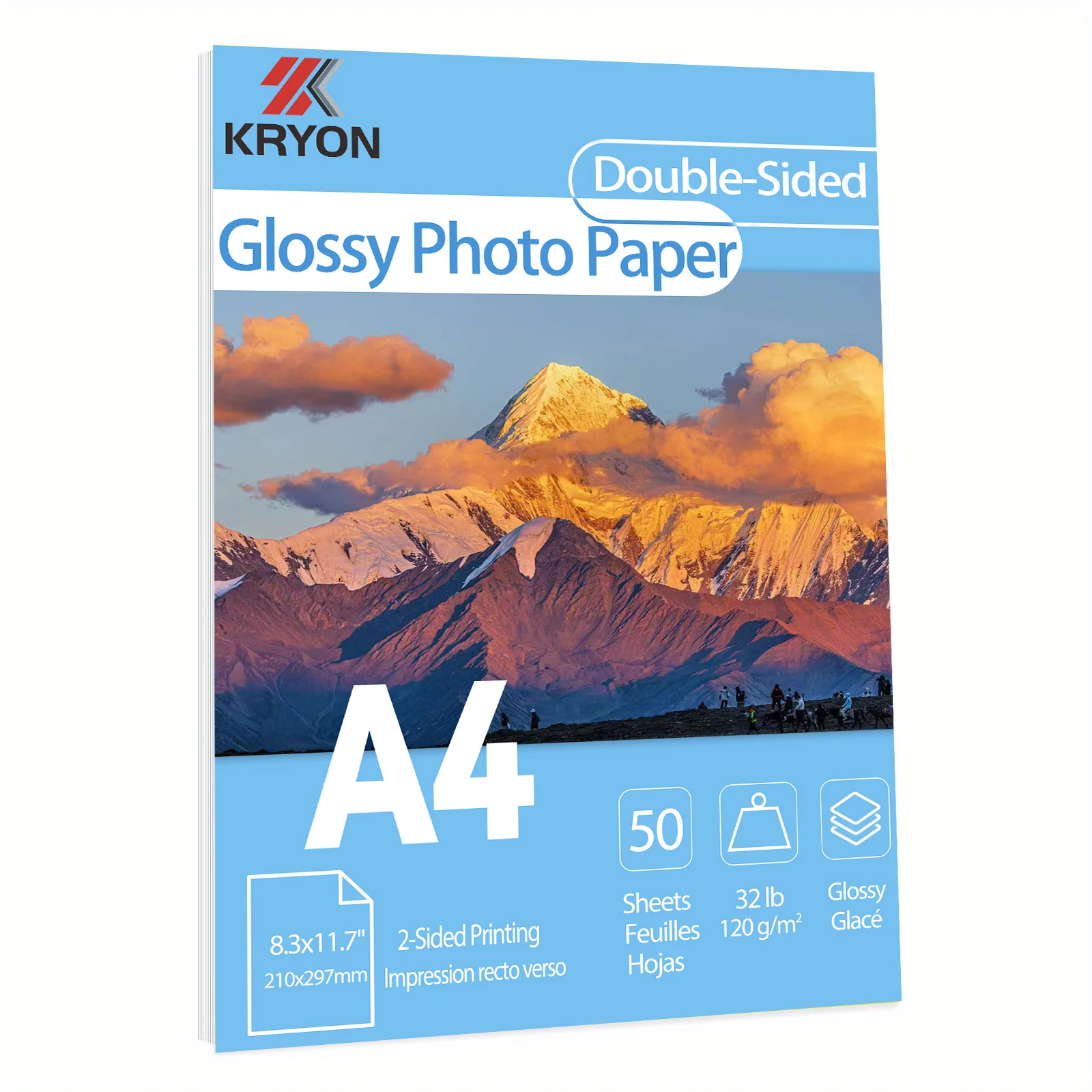 120GSM 50 hojas A4 papel fotográfico de doble cara papel fotográfico altamente brillante 8,3x11,7 pulgadas Compatible con impresora de inyección de tinta
