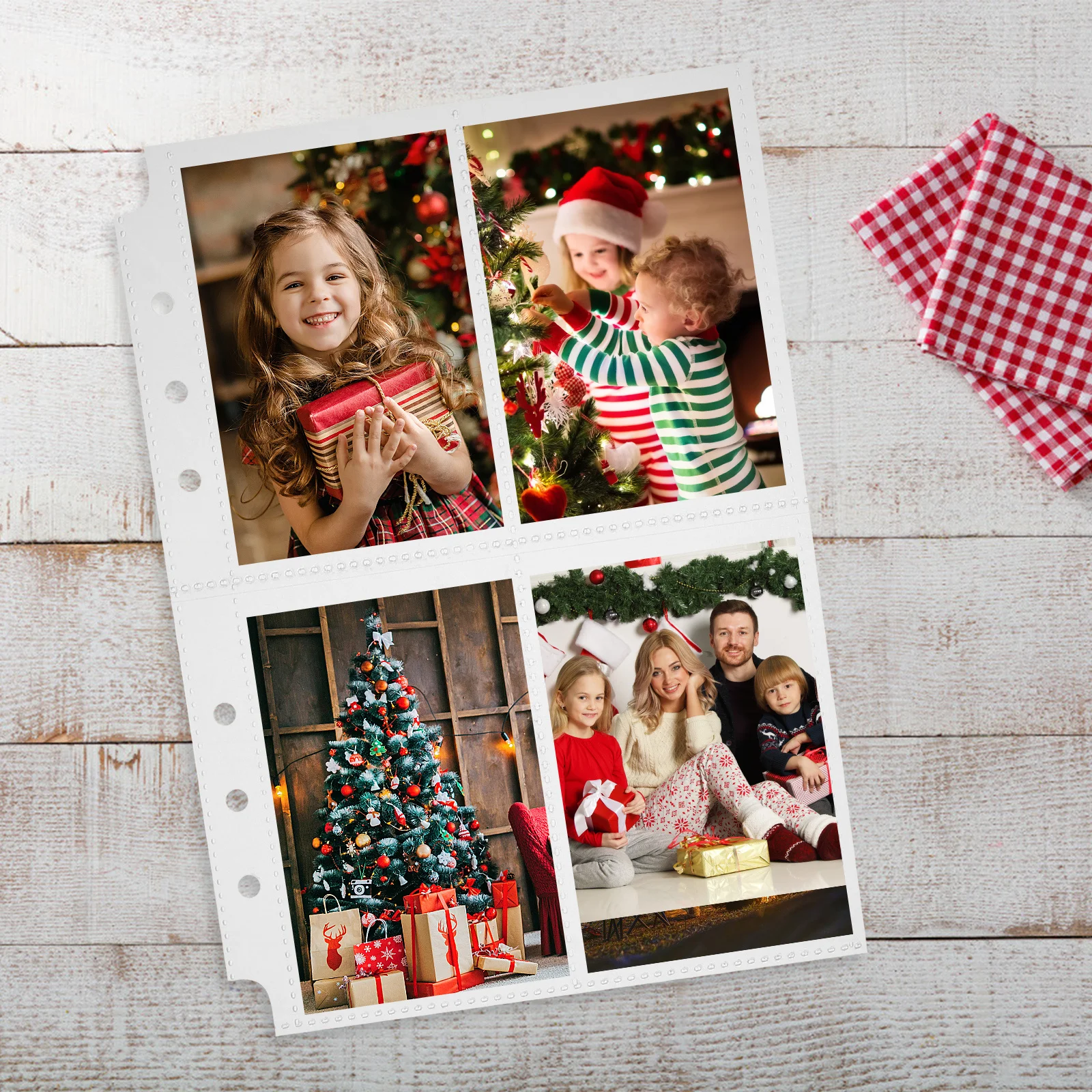 

50Pcs 6-Ring Binder Photo Pockets 4-Pocket Page Clear Protective Cover Album Accessories Long Service Life Transparent