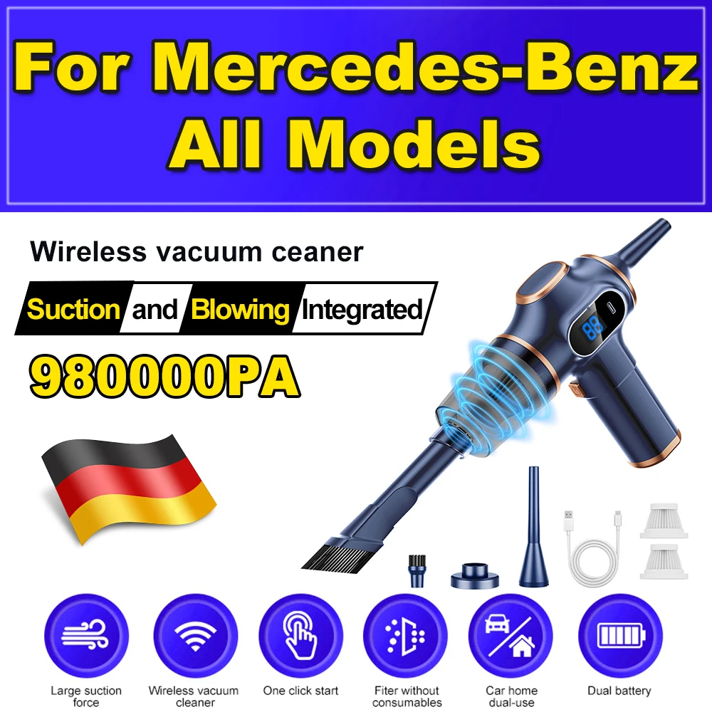 980000PA Mini Car Vacuum Cleaner Cordless Powerful Car Cleaner HandHeld Vacuum Cleaner Machine For Mercedes-Benz All Models