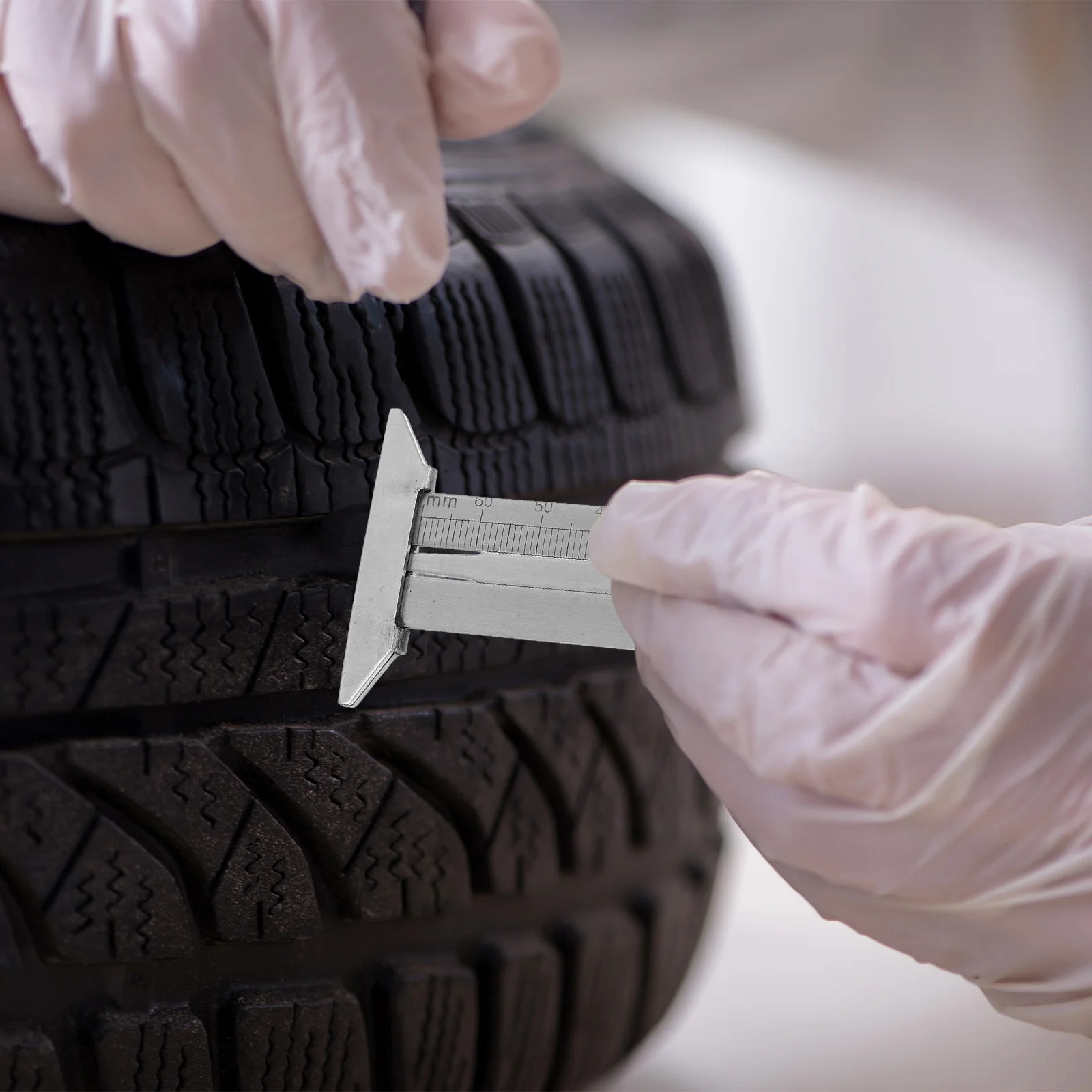 

Tire Tread Depth Gauge Tool Stainless Steel Precision Measuring for Car Motorcycle Bicycle Tread Depth Gauge Measurer Tool