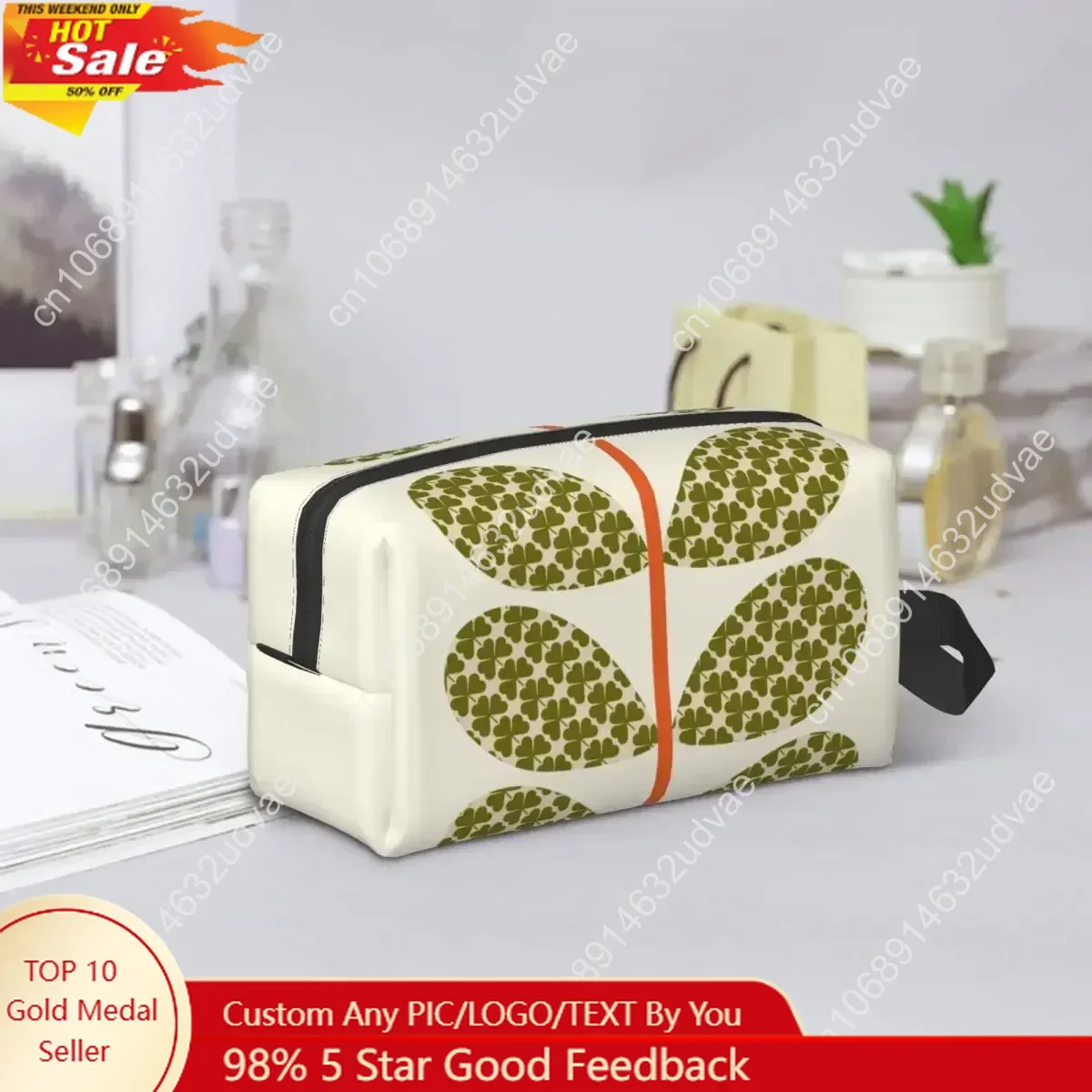 

Custom Flower Prints Travel Cosmetic bag Women Orla Kiely Makeup Toiletry Organizer Lady Beauty Storage Dopp Kit