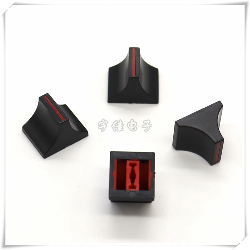 10PCS Plastic Sound Card Push Button Cap Straight Slide Potentiometer Cap Herringbone Mixer Volume Adjustment Cap Hole 4MM