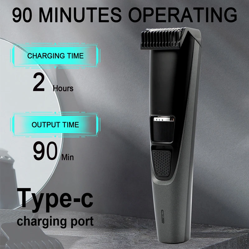 WAIKIL New Professional Men's Beard Trimmer Electric Hair Scraper USB Charging Portable Body Scissors Beard Styling Tool