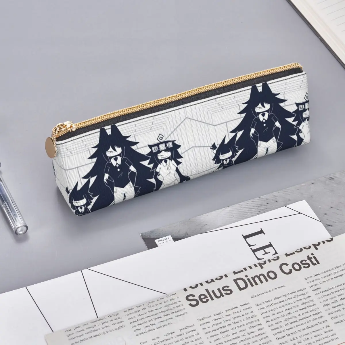 FPE Miss Circle Doodle Cartoon Game Pencil Case for Boy Girl School Pen Box Pencil Bag Stationery Supplies Pen Holder Bag