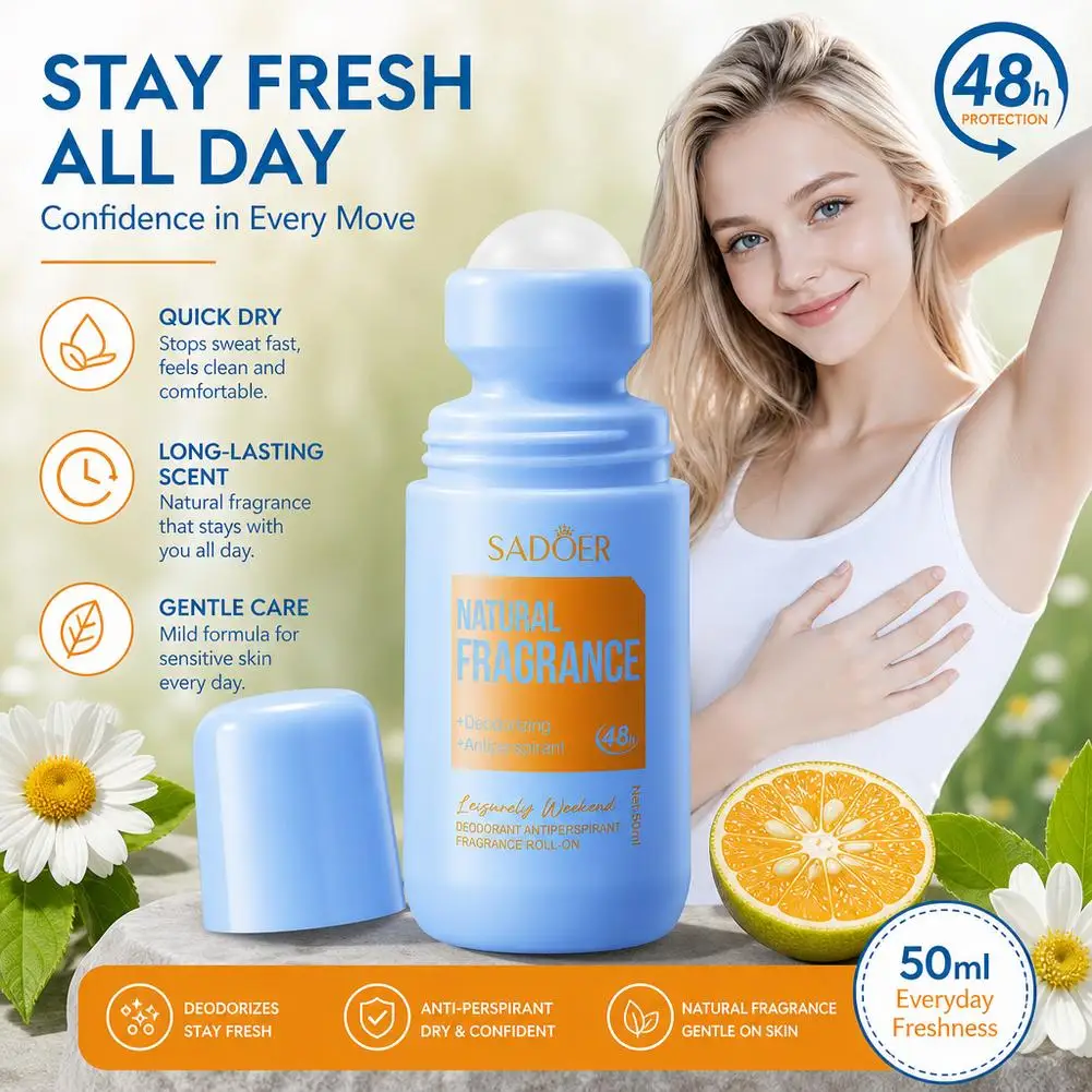 Underarm Deodorant Roll On Antiperspirant Stick For Underarm Deodorant & Anti Transpirant 48H Long Lasting Non-Sticky Sport Gel