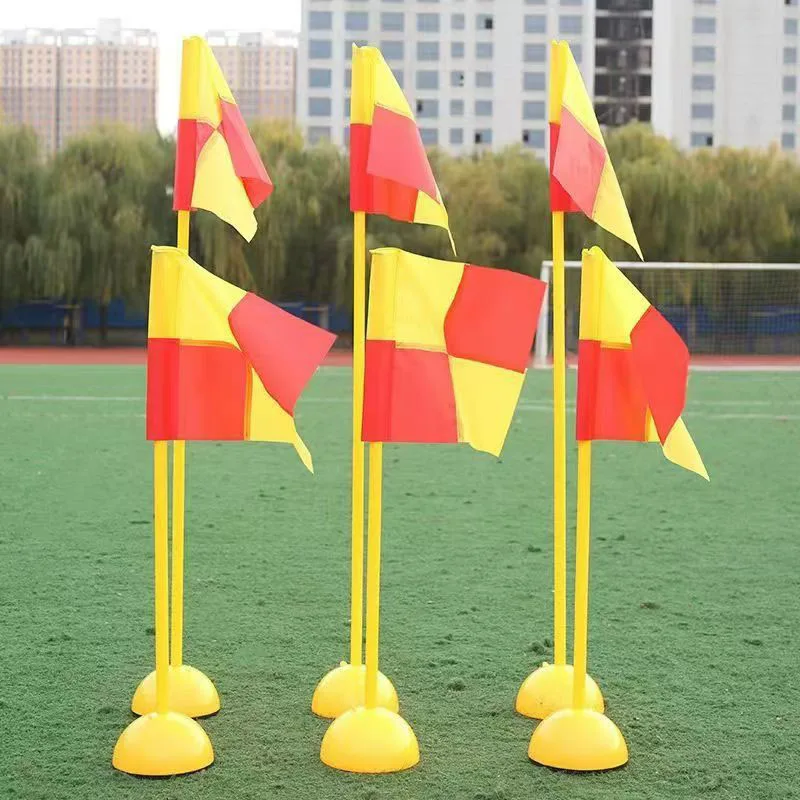 Soccer Training Marker Pole Flag Water Injection Base Square Flag Logo Bar Clasp Rod Soccer Equipment For Training Outdoor