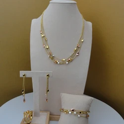 Dubai Jewelry Sets Simple Chain Sets Unique Necklace for Women Gift Party FHK5835