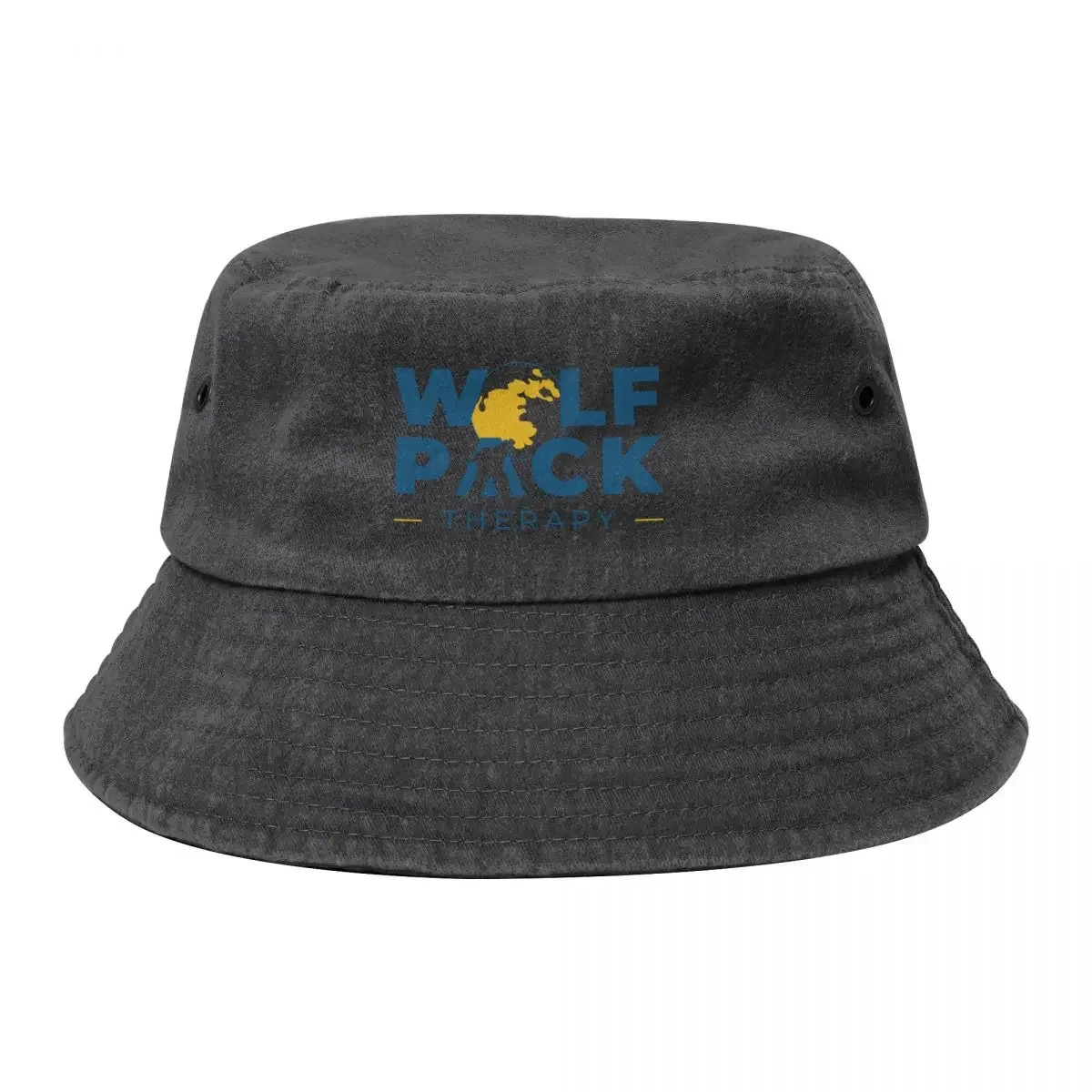 Wolf Pack Therapy Logo Bucket Hat Fishing cap hiking hat Horse Hat Men Women's