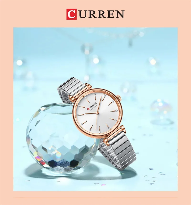 CURREN 9081 Elegante Damen-Quarzuhr, wasserdicht, Edelstahlarmband, Business-Damenuhr, Relojes De Mujer – Detail 2