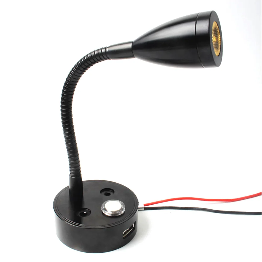 Imagem -04 - Boat Led Reading Light Dimmable Gooseneck Lâmpada de Parede 12v 3w Smart Touch Lâmpada de Parede para Motorhome Yacht Cabin Lâmpada de Parede rv