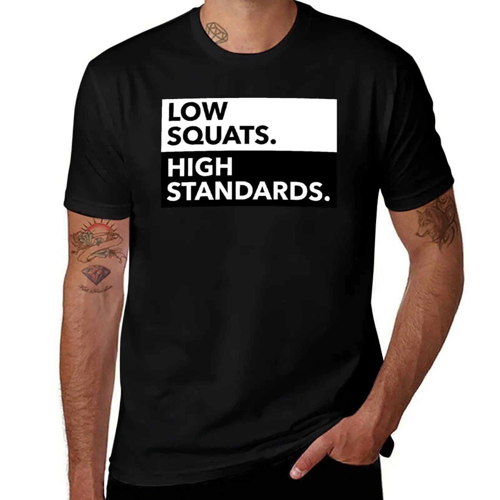LOW SQUATS HIGH STANDARDS T-Shirt Plus Size Street Style Tee T-Shirt
