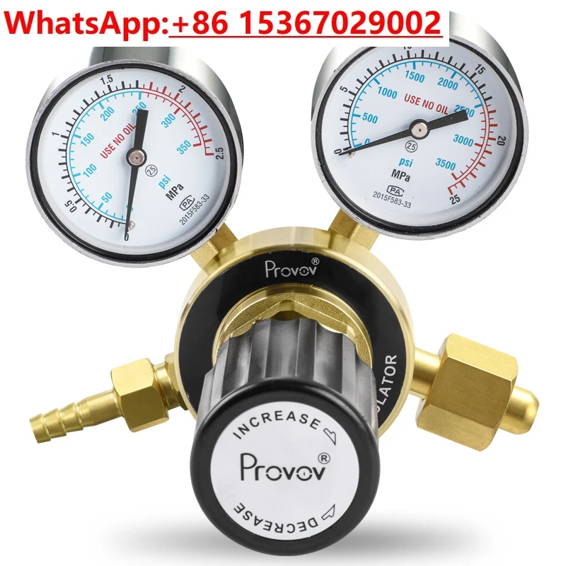 

All-copper pressure reducing valve double gauge nitrogen argon standard gas hydrogen carbon dioxide oxygen gas regulation
