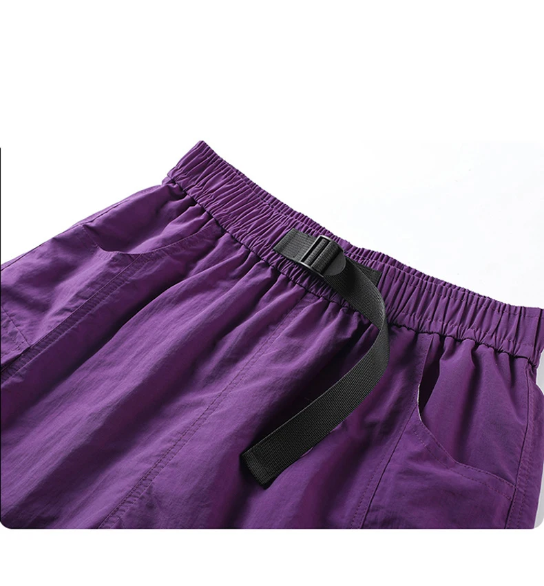 Skateboard-Shorts für Damen, Sommer, lässig, lockere Shorts mit Gürtel, Herren, große Tasche, Cargo-Shorts, atmungsaktiv, Bermuda, gerade Shorts – Detail 24