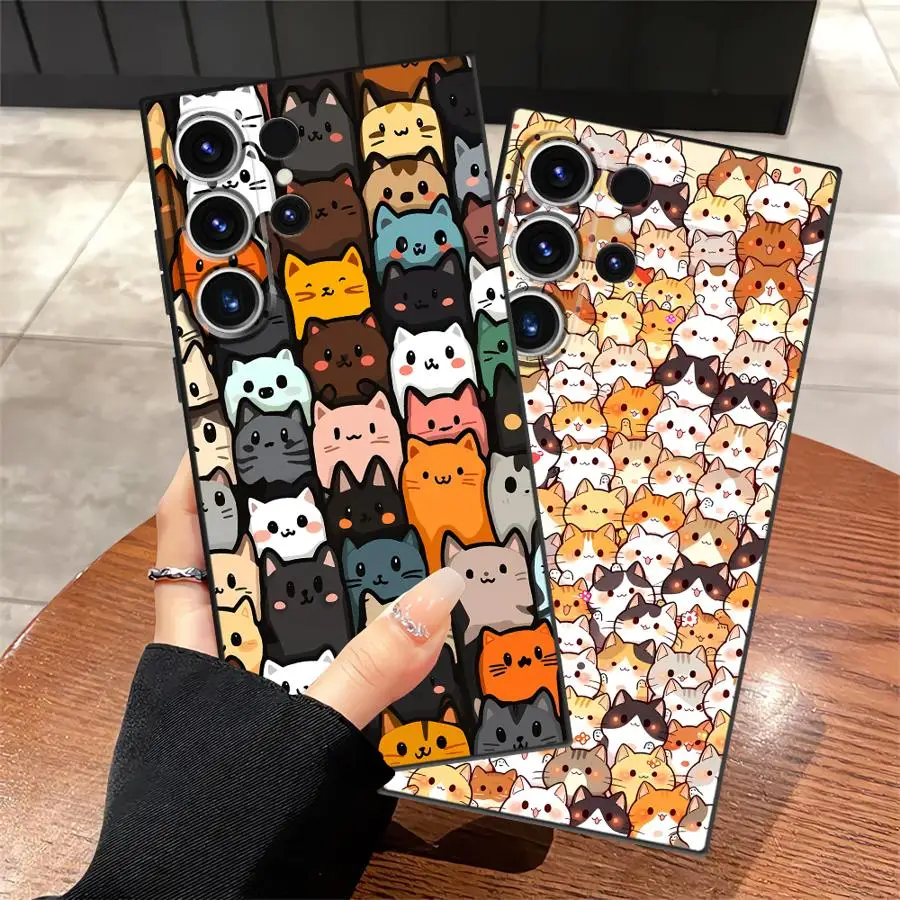 Funda Phone Cover Case for Samsung Galaxy S26 Ultra S10 S9 S21 FE S23 S24 S20 Ultra S25 Plus Note 20 8 9 10 Cute Cat