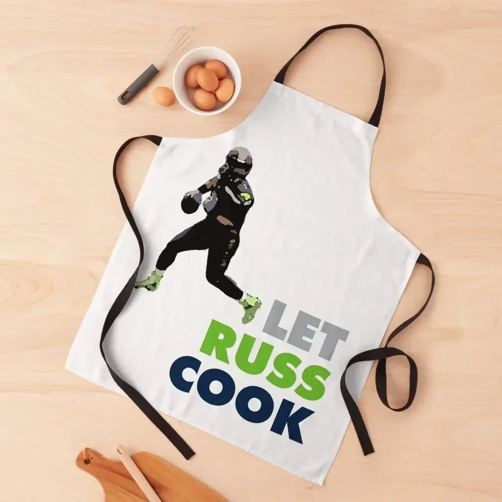 Let Russ Cook Apron Women's Dresses Household Items Kitchen carpenter Apron