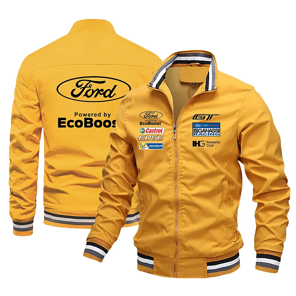 Chaqueta de motocicleta con estampado de logotipo de Ford para hombre, ropa deportiva de carreras, talla grande, nueva moda