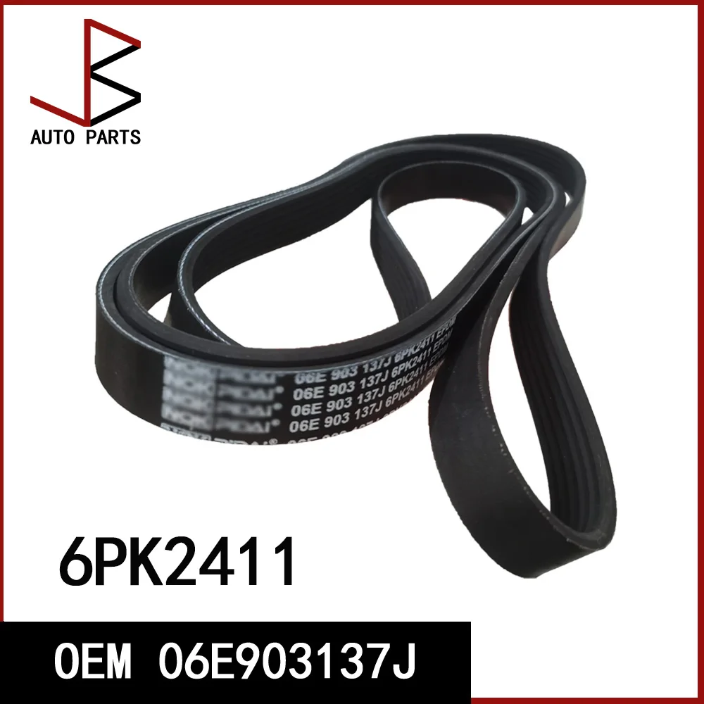 OEM 06E903137J 6PK2411 Drive Belt Tensioner Ribbed V Belt 06E903137B 06E903137A for AUDI A4 A6 For Volkswagen TOUA Touareg