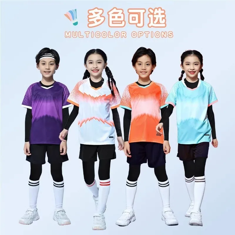 4Pcs Sets Children's Badminton Uniform Boys Girls Badminton Training Clothes Quick-drying Game Clothes Ping Pong Tennis Clothing