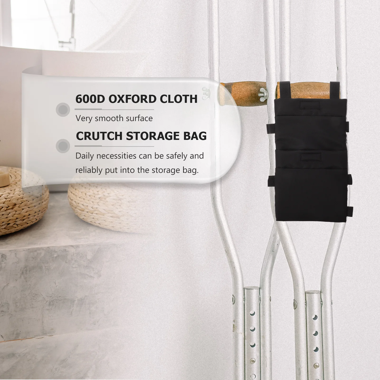 

1Pcs Crutch Storage Bag Lightweight Waterproof Oxford Cloth Crutch Pouch Portable Underarm Storage Container for Walking