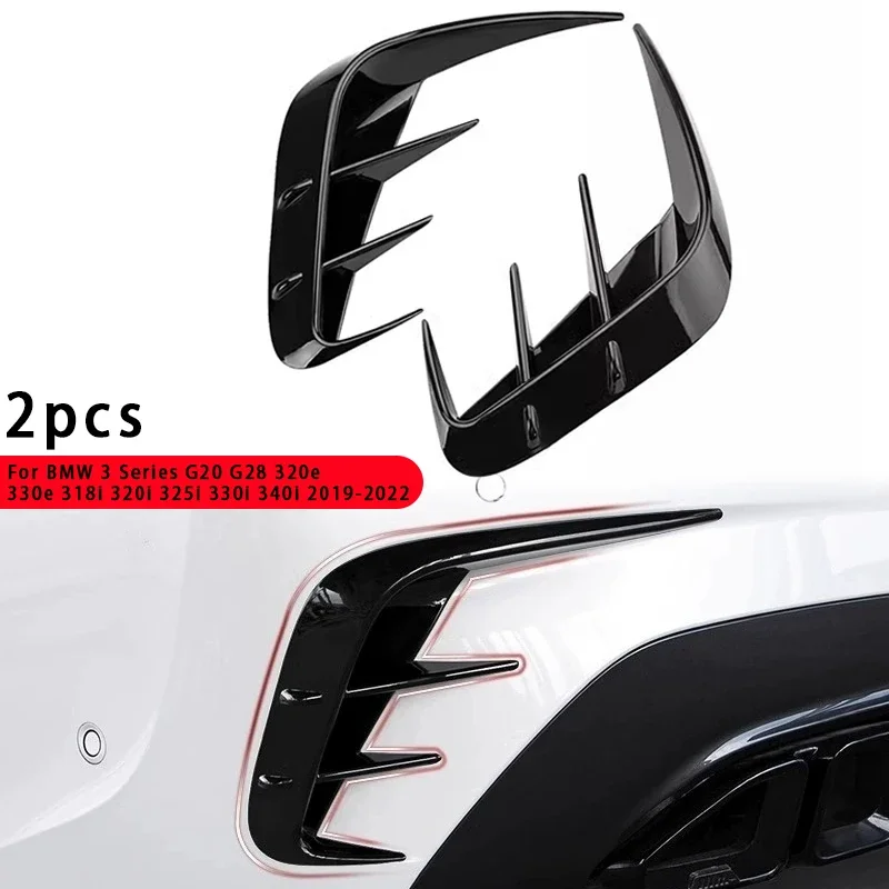 

For BMW 3 Series G20 G28 320e 330e 318i 320i 325i 330i 340i 2019-2022 Rear Bumper Lip Spoiler Side Air Vent Outlet Cover Trim