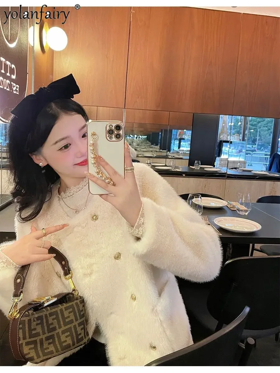 Imitation Mink Fur Coat Women's Jacket Winter New in Outwear Environmental Composite Faux Fur Jacket Female Clothes Abrigos FCY