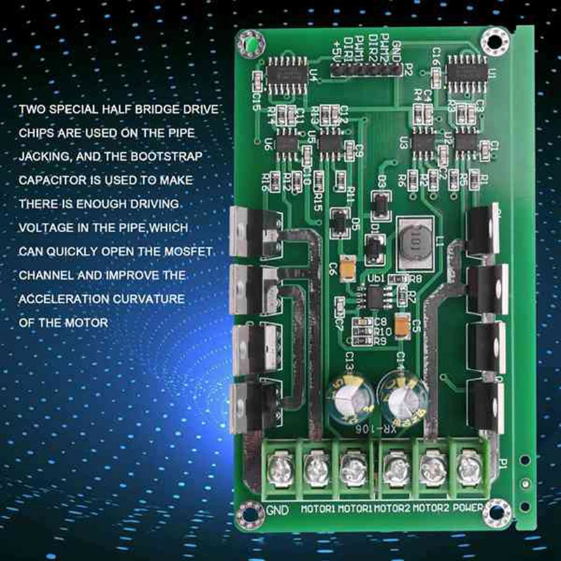 H-Bridge DC Dual Motor Driver PWM Module DC 3~36V 15A Peak 30A IRF3205 High Power Control Board for Arduino Robot Smart Car