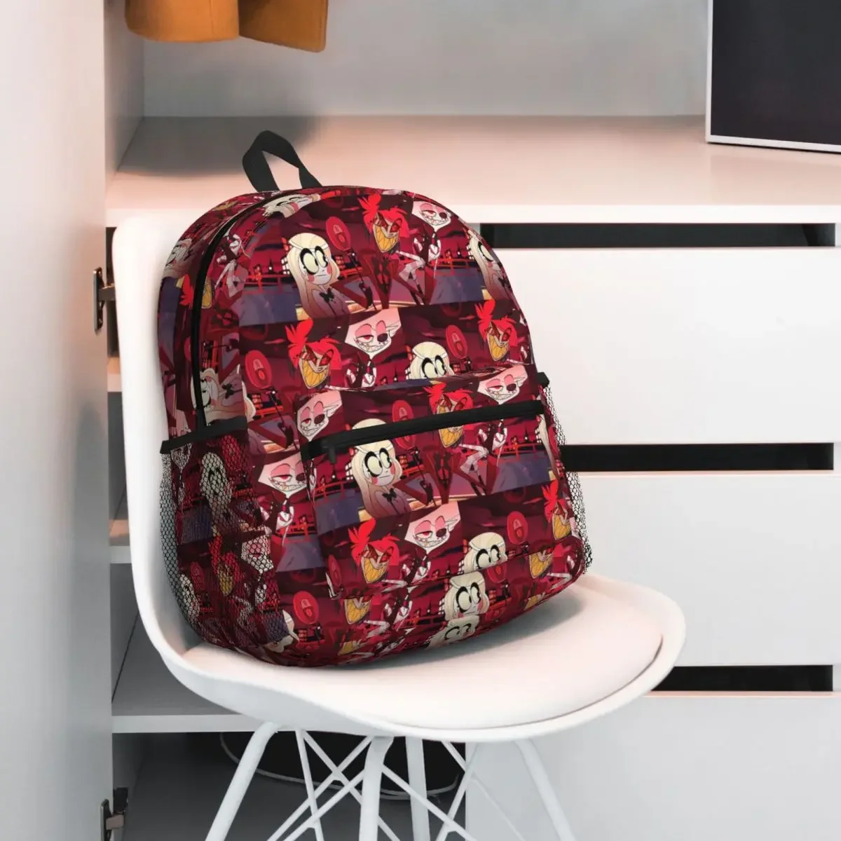 

Creative Alastor Hazbin Anime Student Backpack School Bag Hiking Travel Daypack for Boys Girls Bookbag Shoulder Bags