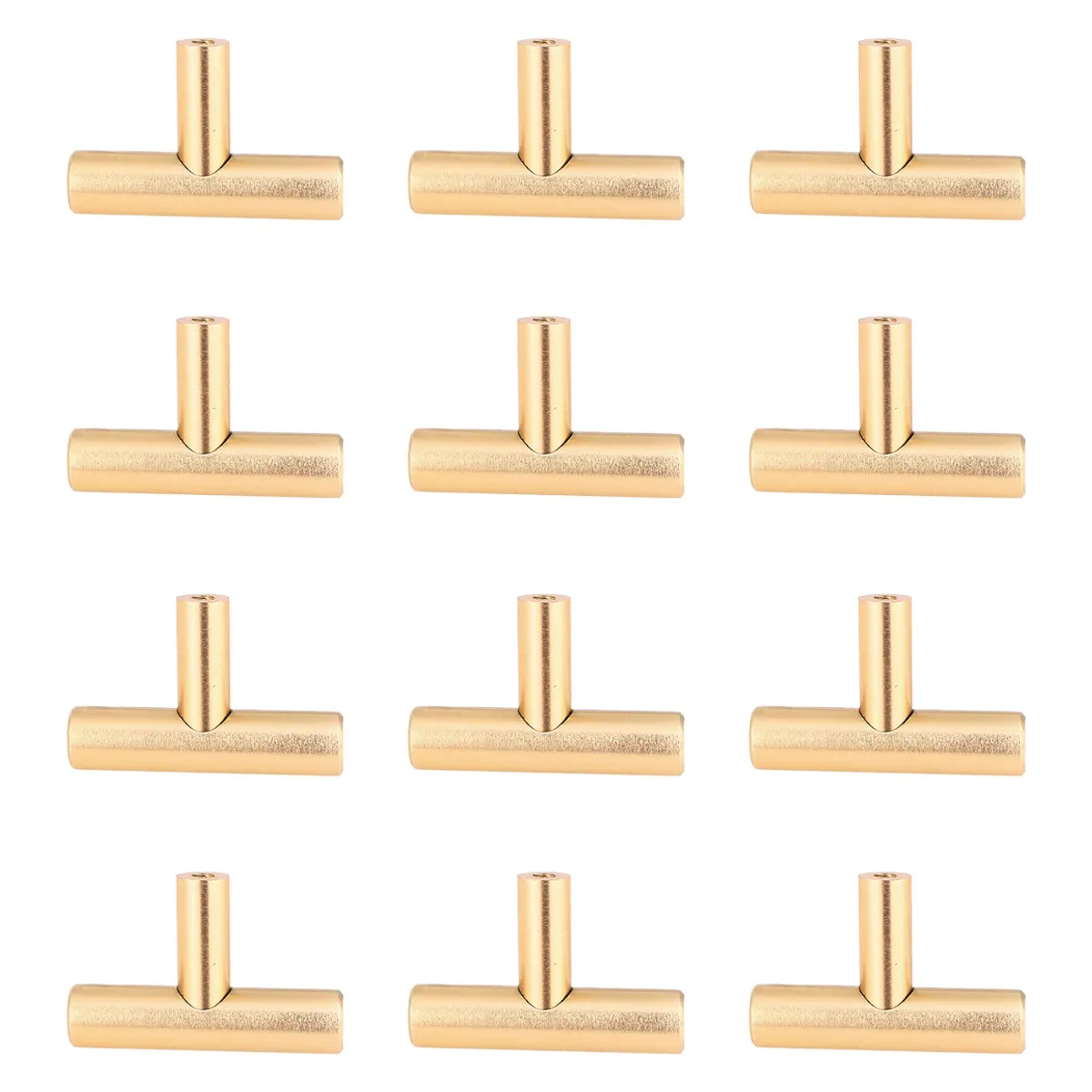 12Pcs Graceful Aluminum Alloy Drawer Pulls Cabinet Knobs for Kitchen Cupboard Door Dresser Wardrobe Chest Easy Install Gold