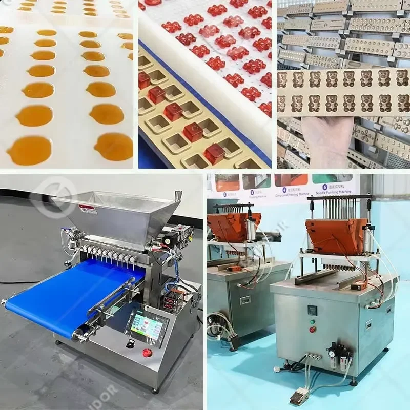 Starch Small Mould Jelly Gummy Vitamin Fruit Juice Rubber Hand Small Candy Bean Automatic Production Make Machine