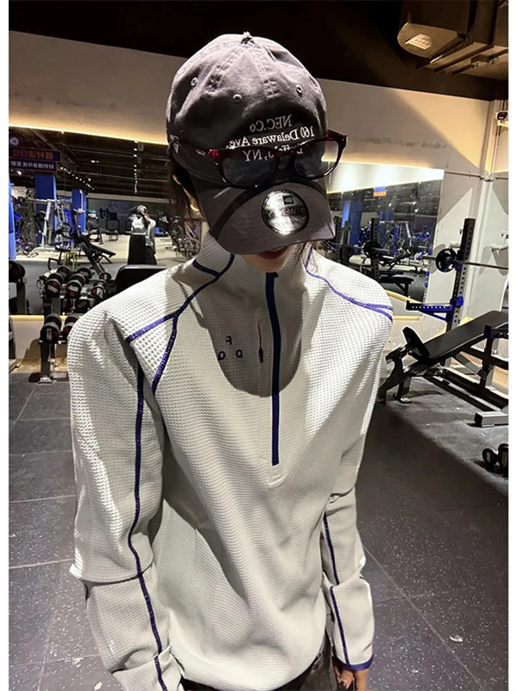 

Мужская спортивная толстовка American Style с длинным рукавом на молнии, быстросохнущая, с защитой от солнца, для велоспорта, приталенного кроя, с вышивкой