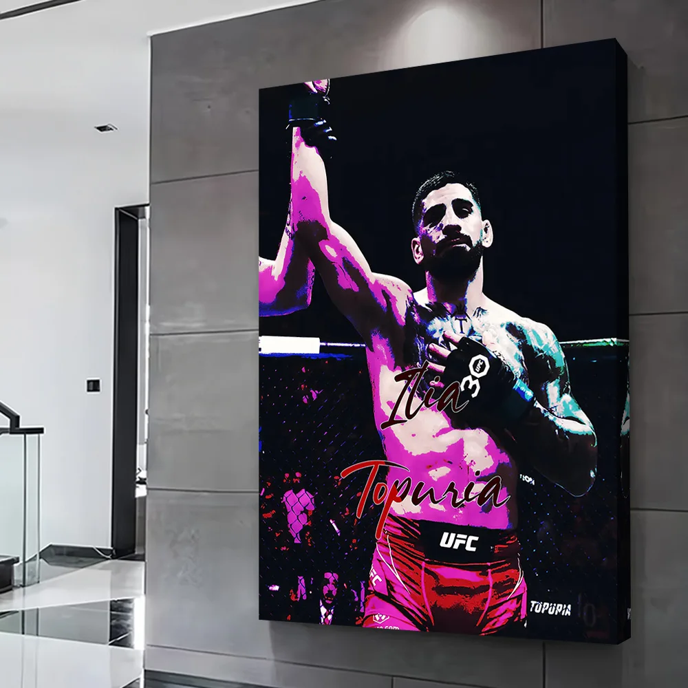 Ilia Topuria Boxer Victory Printing Poster Customizable Pictures Wall Art Canvas Painting for Decorative Paintings Wand Deko