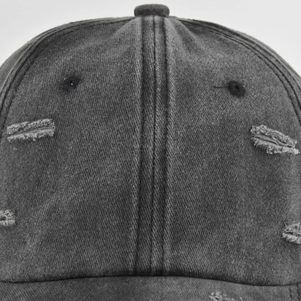 Sombreros de béisbol desgastados a la moda, gorra ajustable de Hip-hop con visera y agujero roto, sombreros informales con protección solar para hombre y mujer, deportes al aire libre