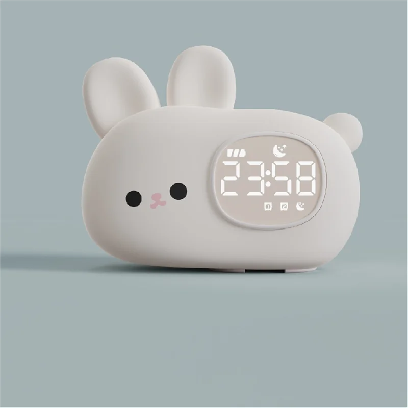 JABS-Cartoon Animal LED Alarm Clock Light Smart Alarm Clock Touch Control Sleep Soothing Light Sleep Training Clock