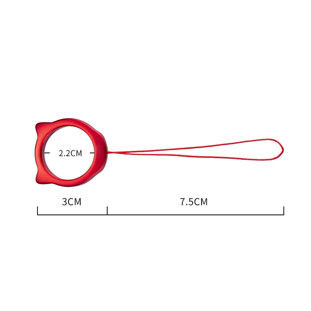 Super Light Aluminum Alloy Cute Finger Ring Phone Lanyards Strap Keychain Lanyard for Keys
