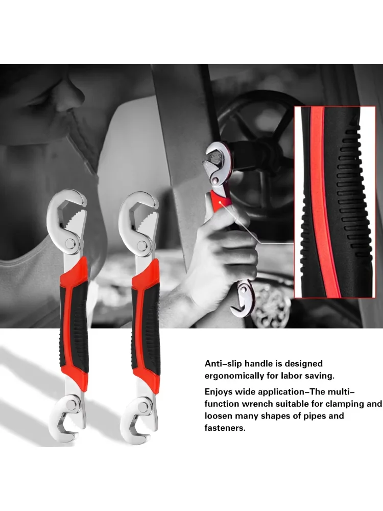 TINSOL Quick Multi-function Universal Wrench Adjustable Spanner New Grip 6-22mm 1 Pack Universal Opening Wrench Heavy Duty Tool