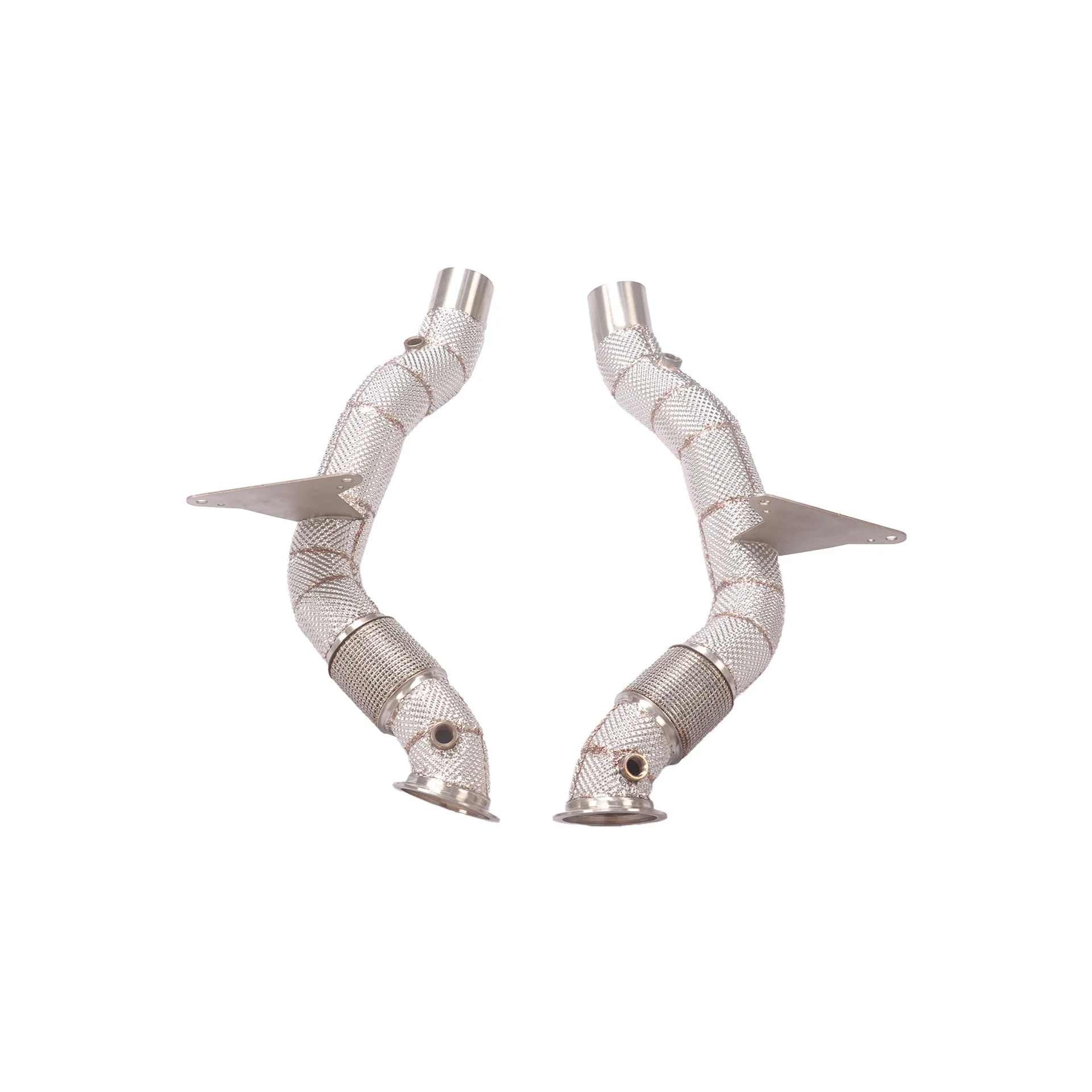 

YT High-Performance Stainless Steel Exhaust for Ferrari 488 3.9T - Straight Pipe Downpipe with Heat Shield