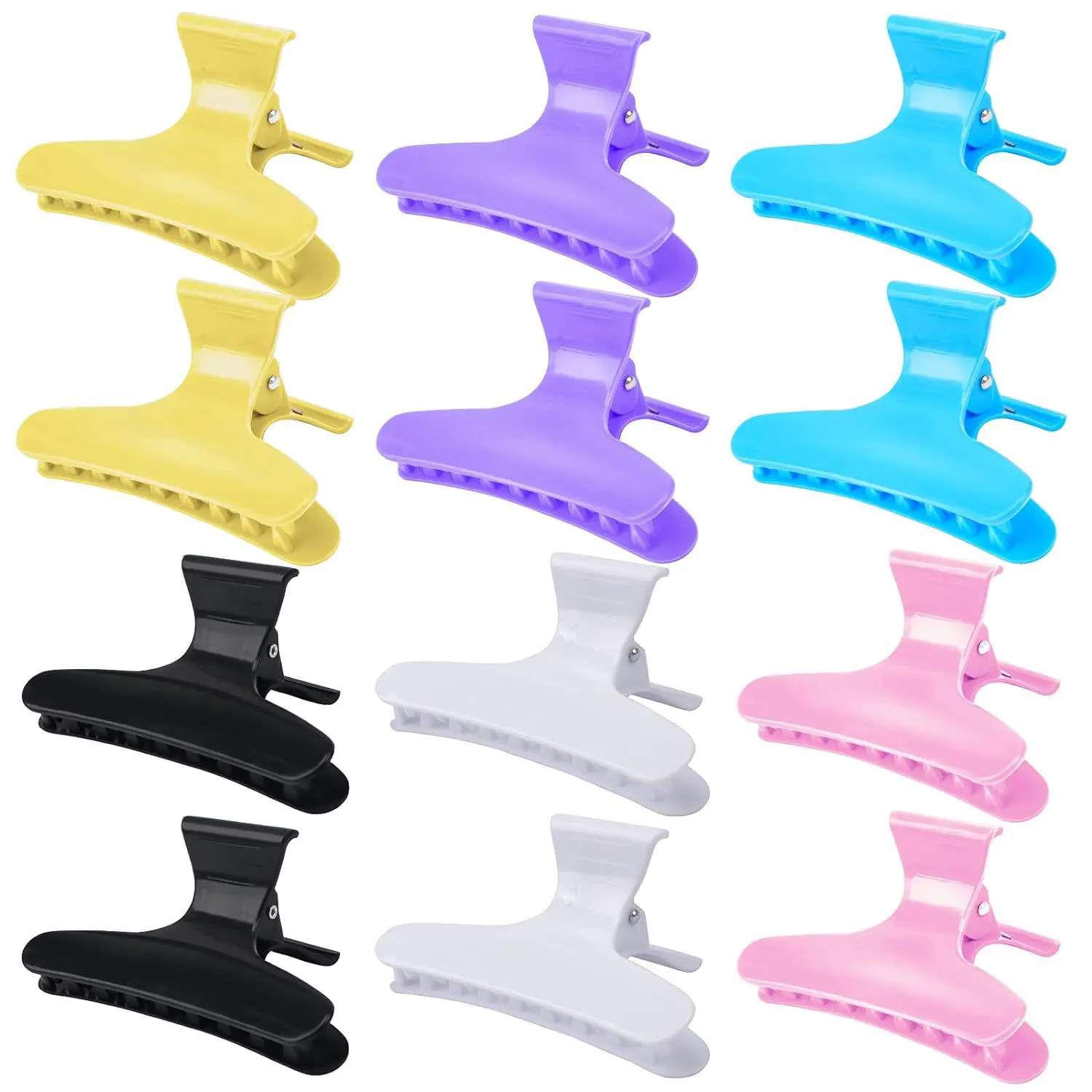 12PCS Haar Zubehör Haar Clips Partition Greifen Clip Bunte Schmetterling Clip Lange Mund Clip Haar Platte Haar Flechten Werkzeuge – Detail 13