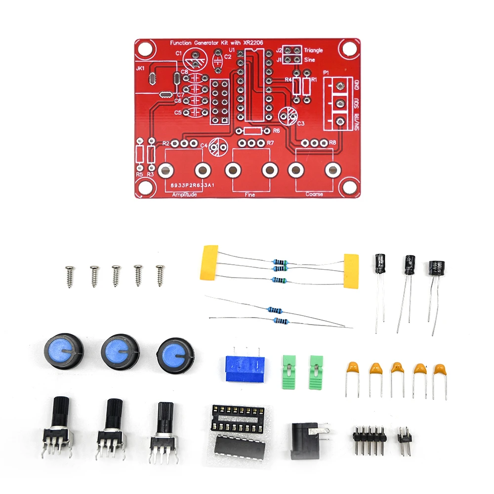 DC 9-12V XR2206 Function Signal Generator DIY Kit Sine/Triangle/Square Output 1Hz -1MHz Signal Generator Adjustable module