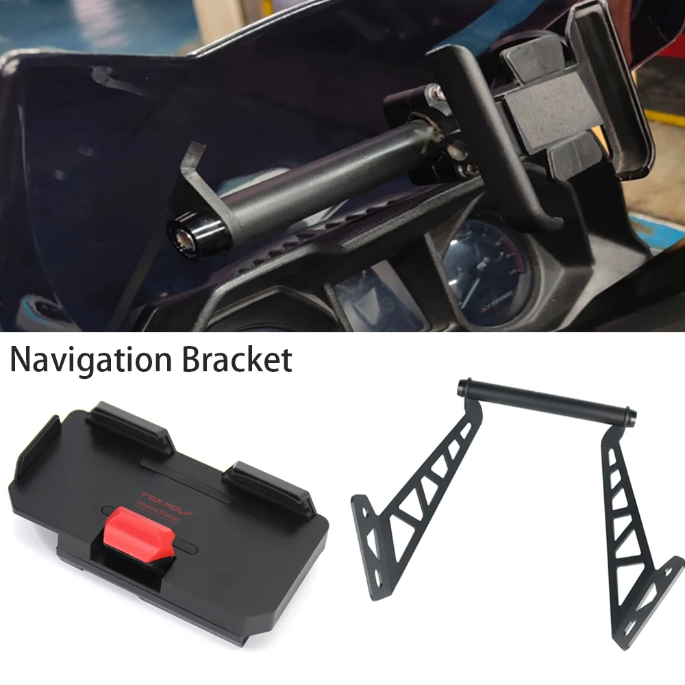 

Motorcycle Front Phone Stand Holder Smartphone Phone GPS Navigaton Plate Bracket 22mm For KYMCO 350 300i Xciting 250 400 S400