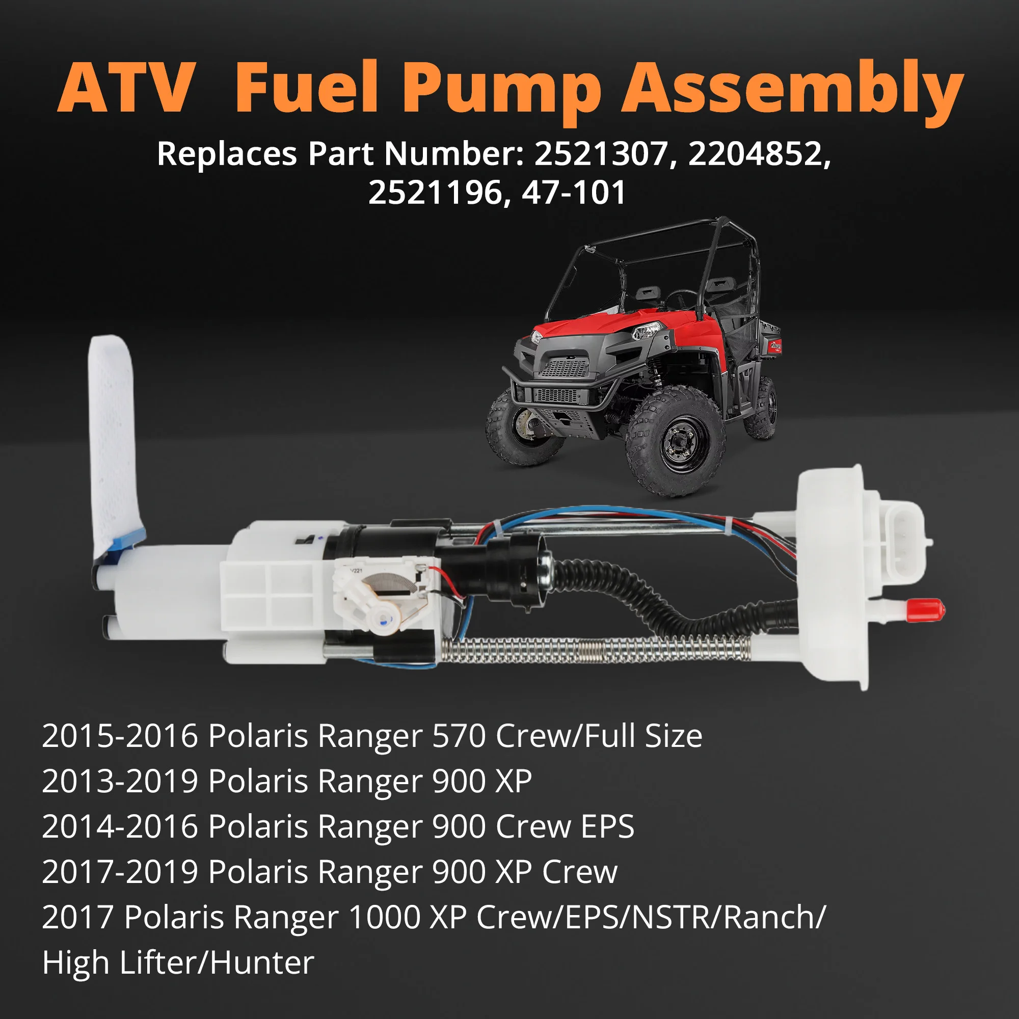 Fuel Pump Assembly For Polaris Ranger 900 XP Crew EPS Poland R17RV_99 Crew 1000 XP PS L16G2/4/6/EURO 2204945 2204402 2204401