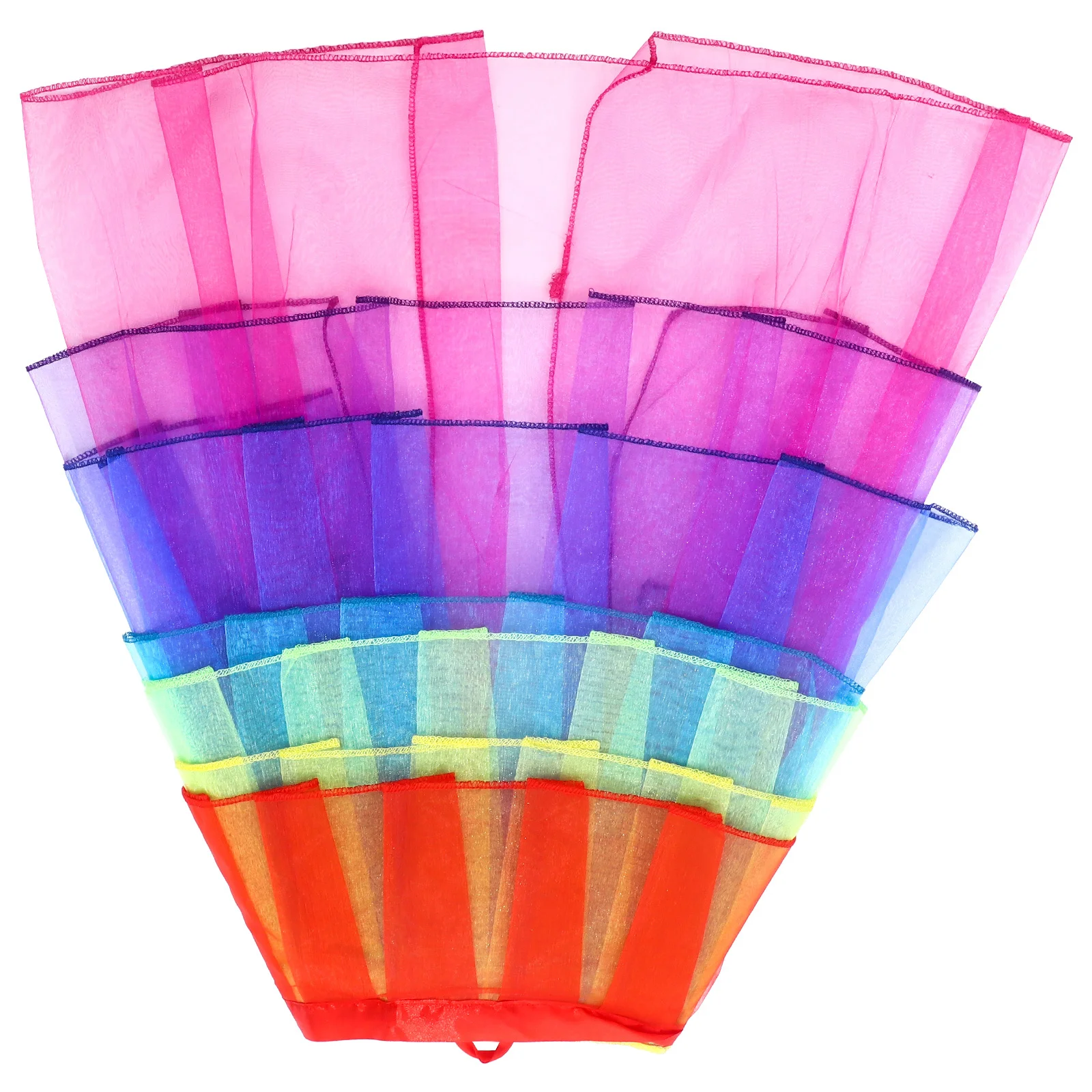 กระโปรงสายรุ้งหลากสีตาข่ายผู้หญิง กระโปรงมินิเดรสผ้าทูลหลายชั้น ฟรีไซส์ สำหรับการแสดง งานปาร์ตี้ คอสเพลย์ กระโปรงบัลเลต์