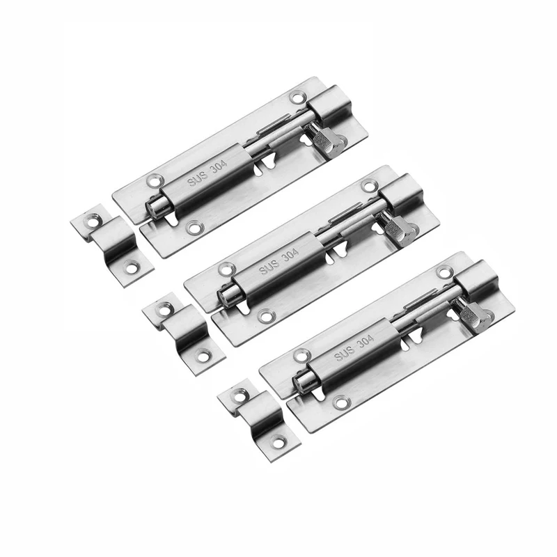 1PCS Thickened Open Bolt Old-fashioned Wooden Door Bathroom Door And Window Anti-theft 201/304 Stainless Steel Door Lock Buckle
