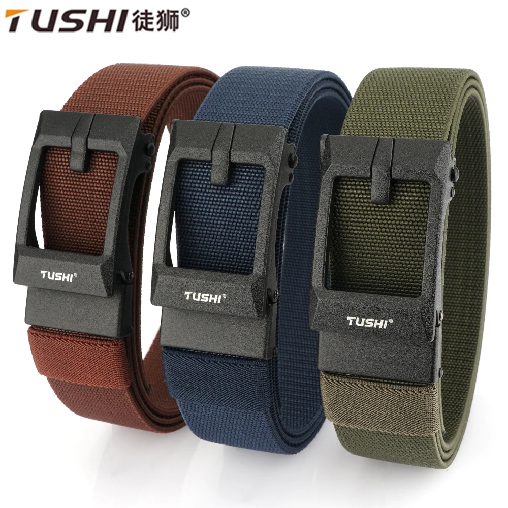 TUSHI Men's Belt Outdoor Multi Function Alloy Buckle Tactical Belt Canvas Nylon Belt Training Quick Hanging Belts Neutral Belt