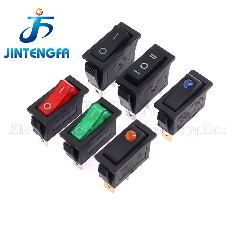 5PCS KCD3 Rocker Switch ON-OFF ON-OFF-ON 2/3 Position 2/3Pin Electrical equipment With Light Power Switch 16A 250V / 20A 125V AC
