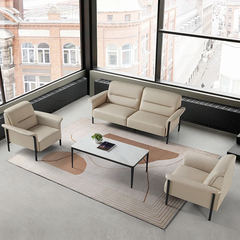 

Modern Luxury 1-3 Seat Office Sofa Set Executive Reception and Visitor Waiting Room with PU Leather Sectional for Living Room