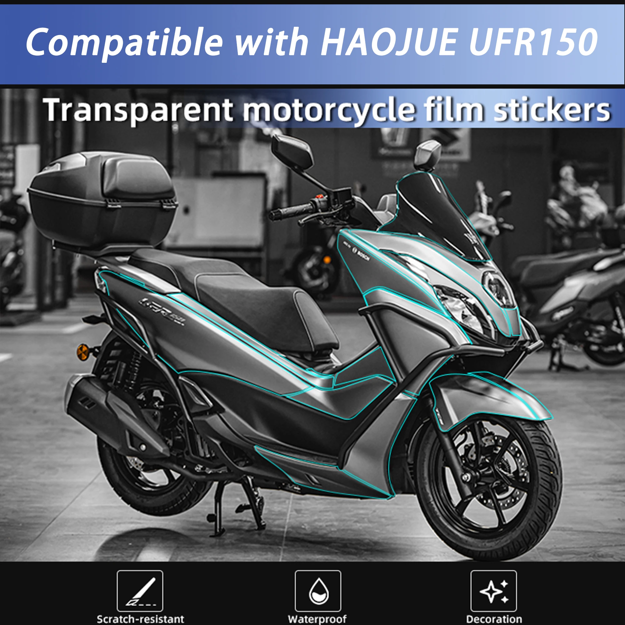 Motorcycle Invisible Protective Film Tank Sticker, Compatible with 2025 HAOJUE UFR150 Waterproof Protection Scratch Repair Decal