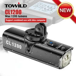 TOWILD CL1200  Switch Smart Bike light Remote Control 4000mAh battery Type-C rechargeable Road MTB Bike Light